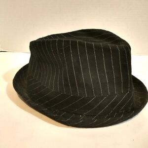 PUGS Black Pinstripe Fedora Hat
